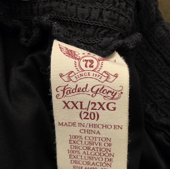 Faded Glory Black Skirt Lace Trim Elastic Waist Size XXL - Picture 7 of 8